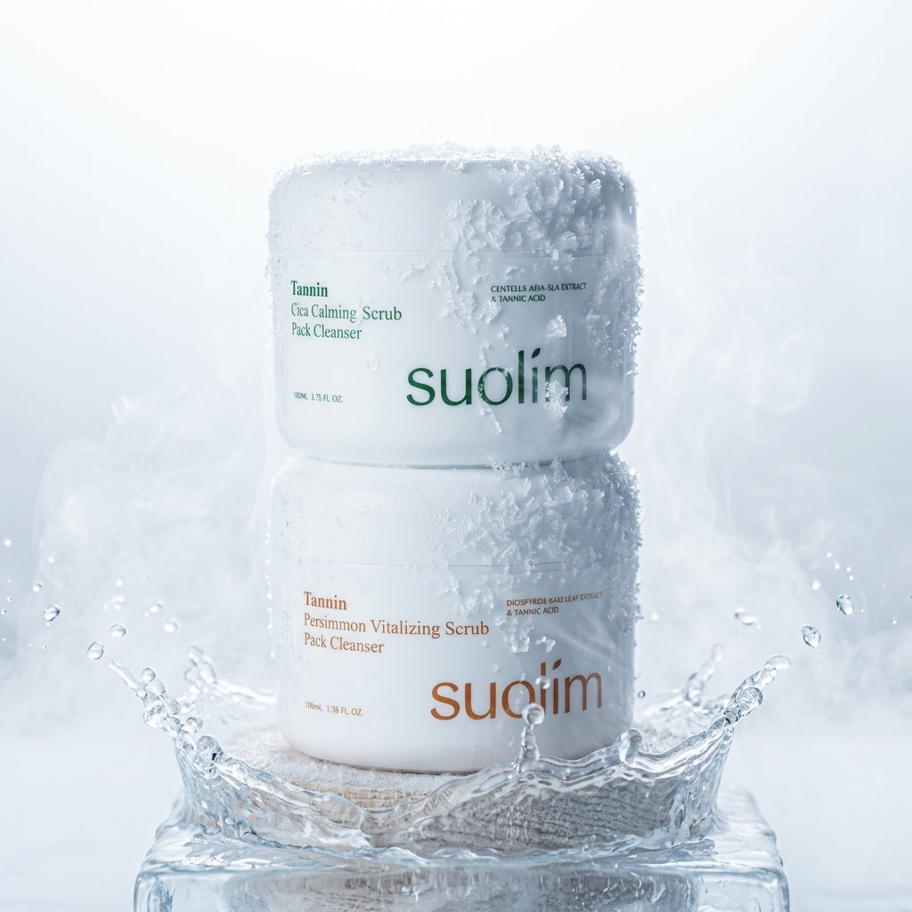 SUOLIM Tannin Cica Calming Scrub Pack Cleanser 100ml I Chłodzący Balsam do Demakijażu i Mycia Twarzy