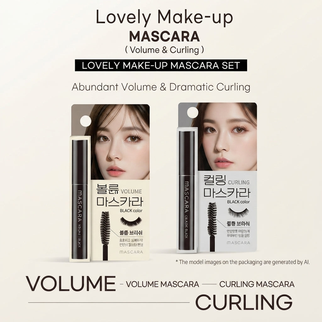Lovely Makeup Volume Mascara (Black) – Pogrubiający Tusz do Rzęs, Zmywalny Wodą