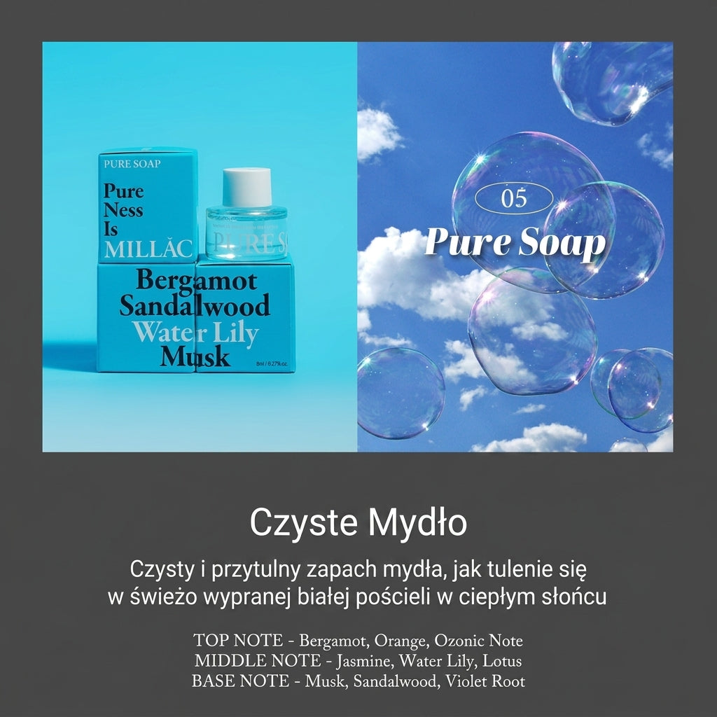 MILLAC Probiotics Intimate Perfume I 05.Pure Soap +24h Wegański Olejek Zapachowy