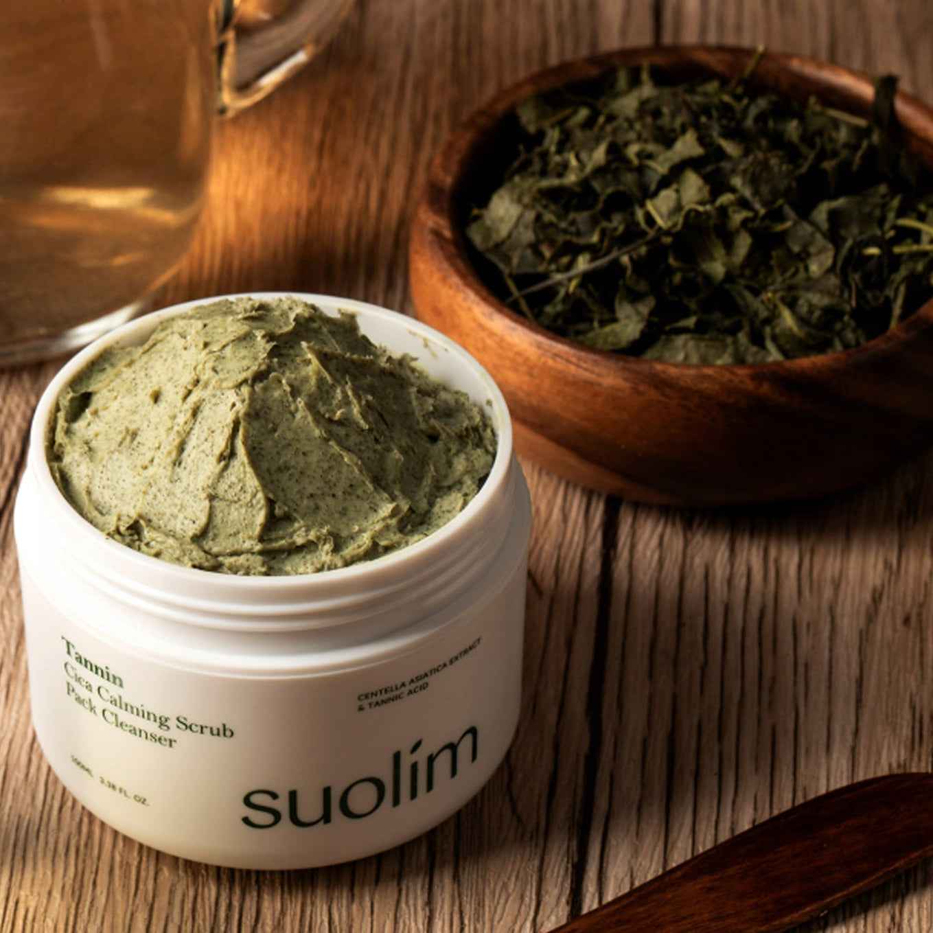 SUOLIM Tannin Cica Calming Scrub Pack Cleanser 100ml I Ziołowy balsam oczyszczający dla czystej i miękkiej skóry