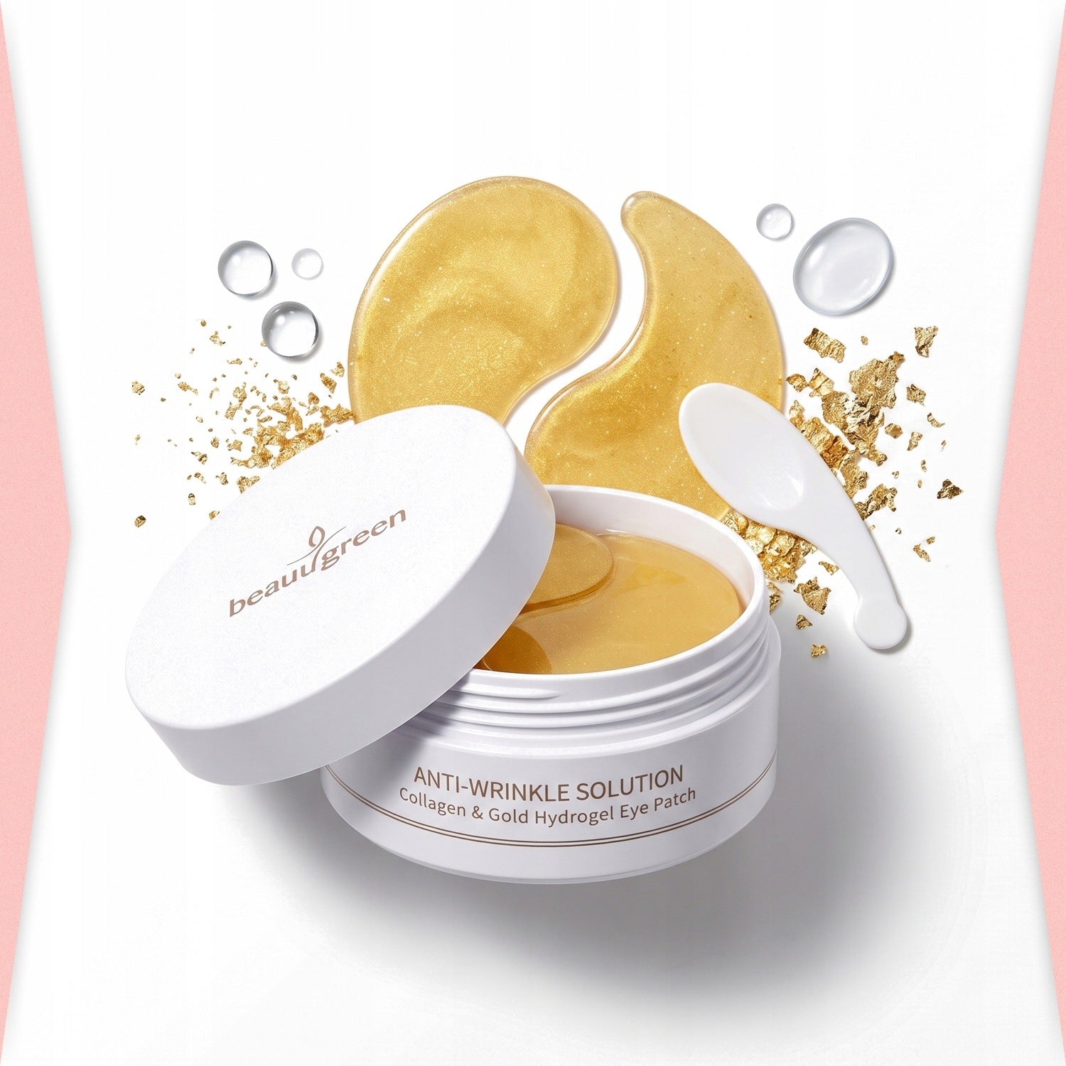 BEAUUGREEN Collagen & Gold Hydrogel Eye Patch 60szt | Złote płatki hydrożelowe wygładzające