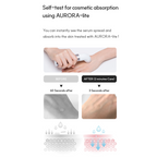 Advertisement for AURORA-lite with before and after effects on skin.