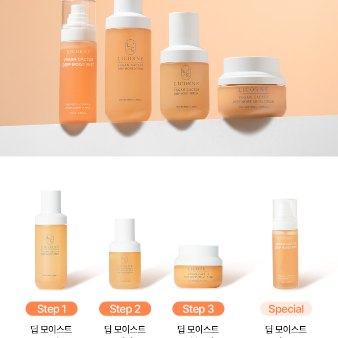 Licorne Vegan Cactus Deep Moist Serum 45ml I Intensywnie nawilżające serum z ekstraktem z kaktusa (vegan)