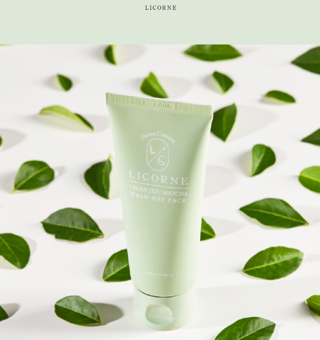 Licorne Jeju Match Wash-off Pack 100ml Green Tea 100,000PPM I Oczyszczająca maska z matchą z wyspy Jeju (wash-off)