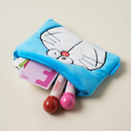 💙Doraemon Płaska Pluszowa Saszetka I Kawaii Anime Kosmetyczka Organizer