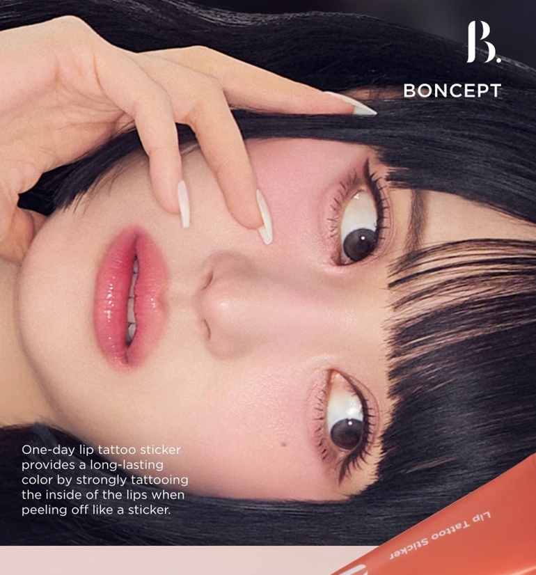 BONCEPT Lip Tattoo Sticker 02 Pink Ticker I Długotrwały efekt koloryzacji ust