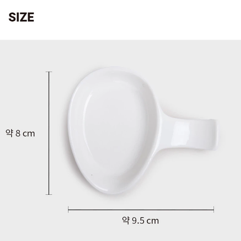 Biała porcelanowa podstawka pod łyżkę i sos I Minimalistyczny