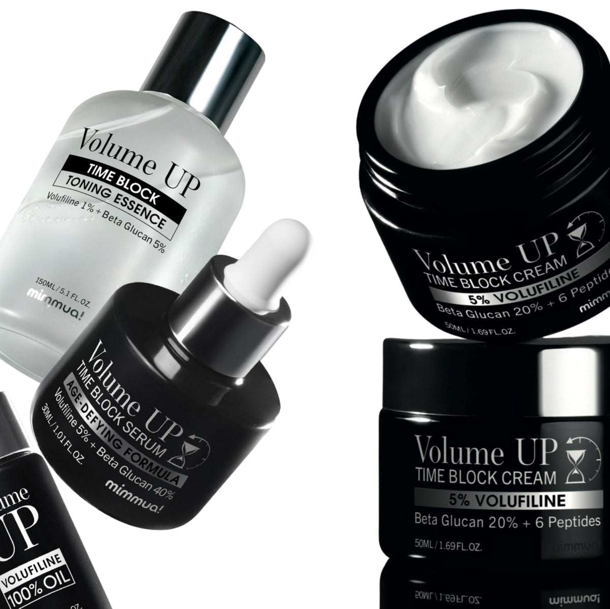 Mimmua! Volume UP Time Block Toning Essence 150ml – Esencja Tonizująca Wypełniająca Skórę z 1% Wolufiliny i 5% Beta-Glukanu