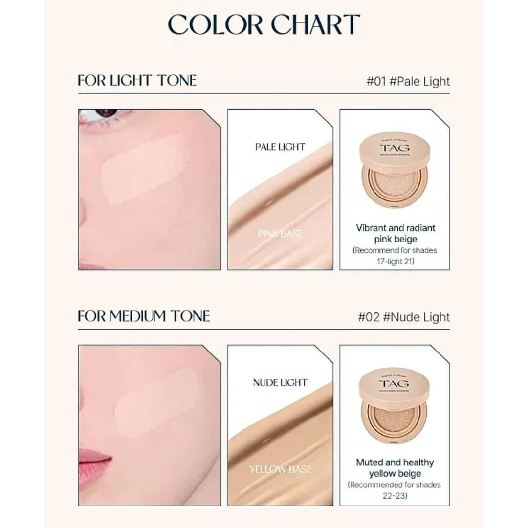 TAG Velvet Cover Cushion No.01 Pale Light I Rozświetlający cushion o aksamitnym wykończeniu