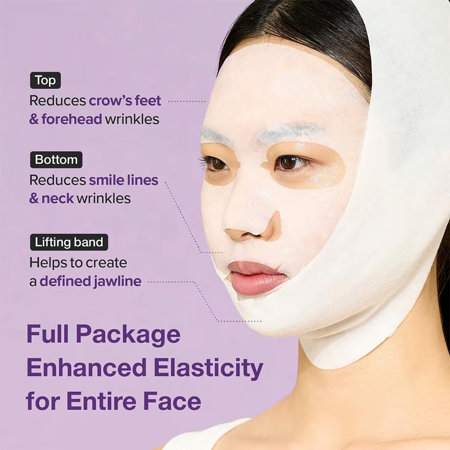 Numbuzin No.9 NMN BIO Lifting-sil Full Face Mask (4szt) I Liftingująca maska 3D z NMN – efekt V-line i intensywna regeneracja