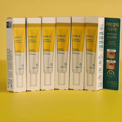 Boncept VITA-C Conceal Eye Cream 10ml I Rozświetlający krem pod oczy z efektem concealer (2w1)