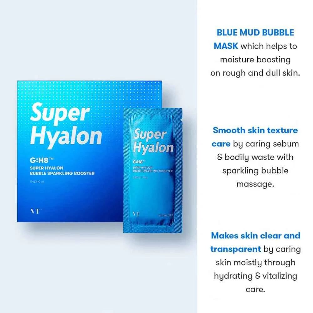 VT Super Hyalon Bubble Sparkling Booster 10g I puszysta formuła Blue Bubble Shot