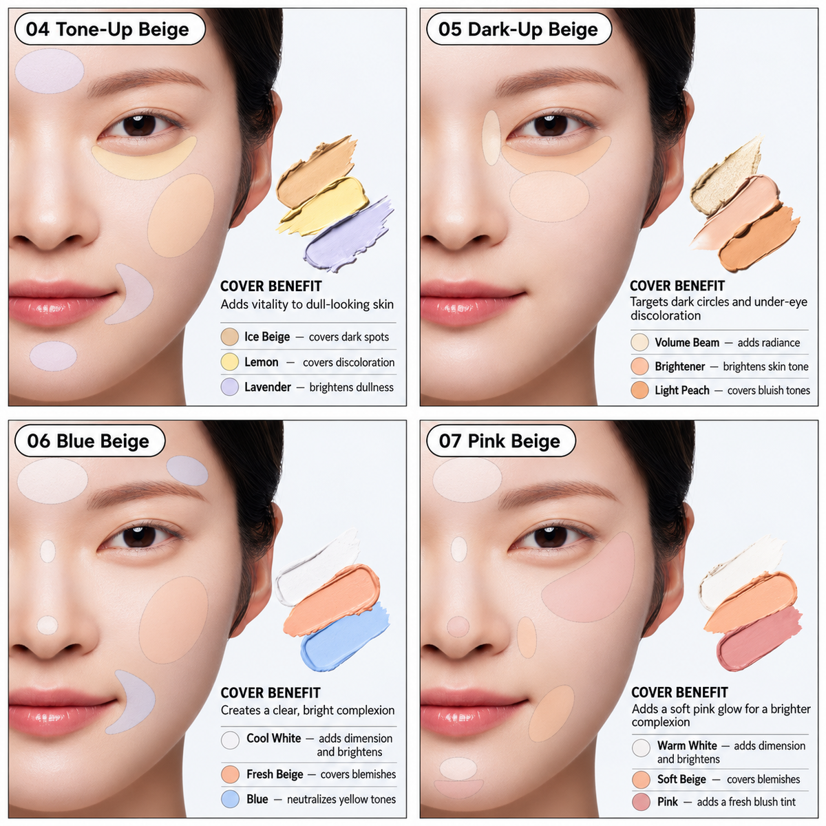 The Saem Cover Perfection Triple Pot Concealer 07 Pink Beige 13.5g