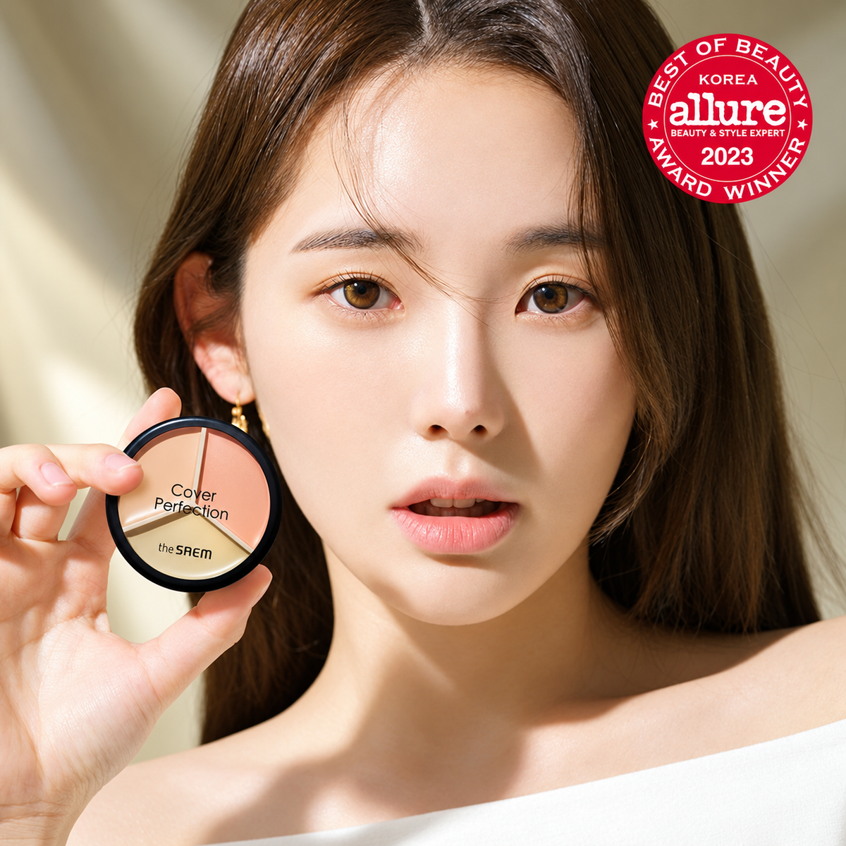 The Saem Cover Perfection Triple Pot Concealer 07 Pink Beige 13.5g
