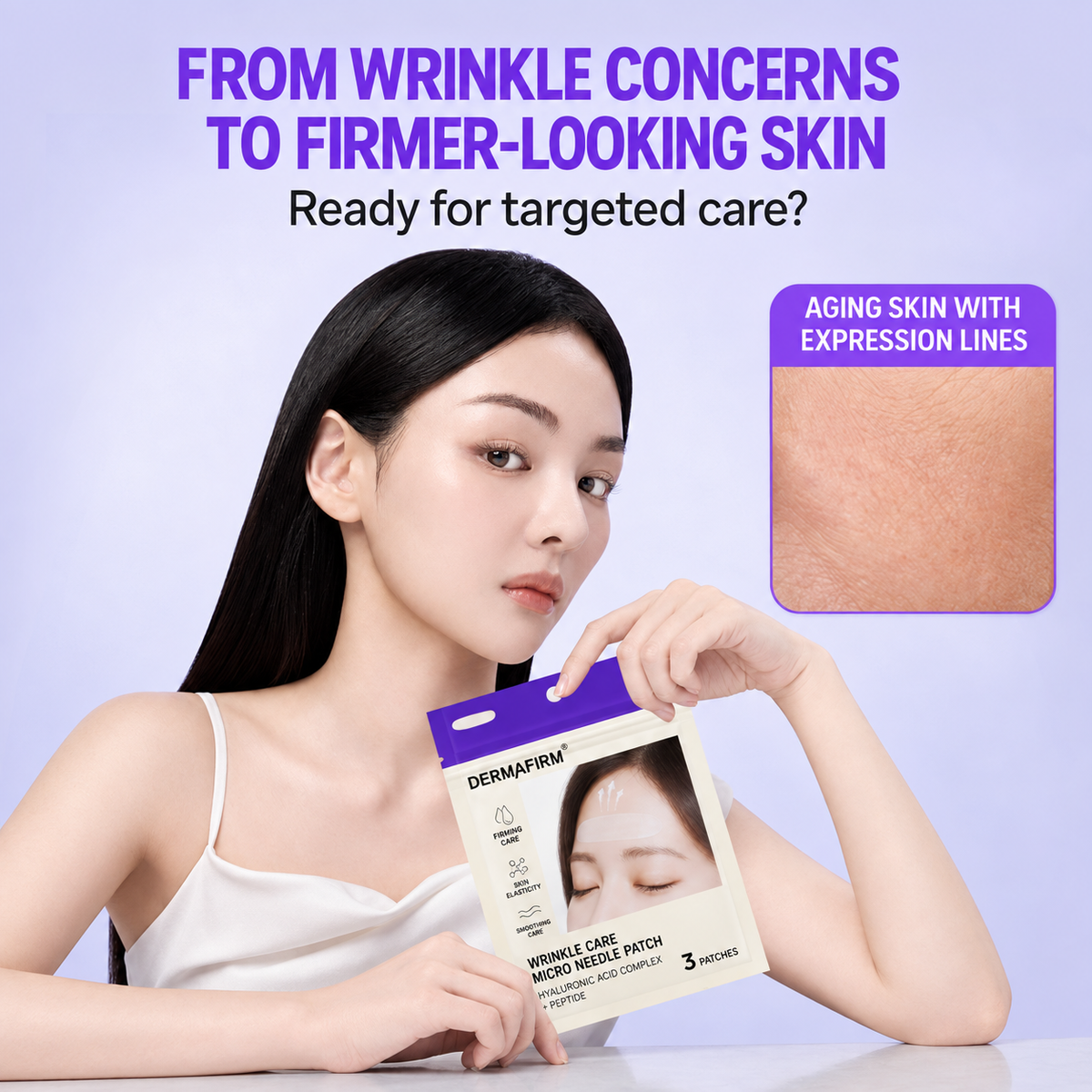 DERMAFIRM Hyaluronic Exosome Plumping Wrinkle Patch 3zt | Płatki na zmarszczki na czole