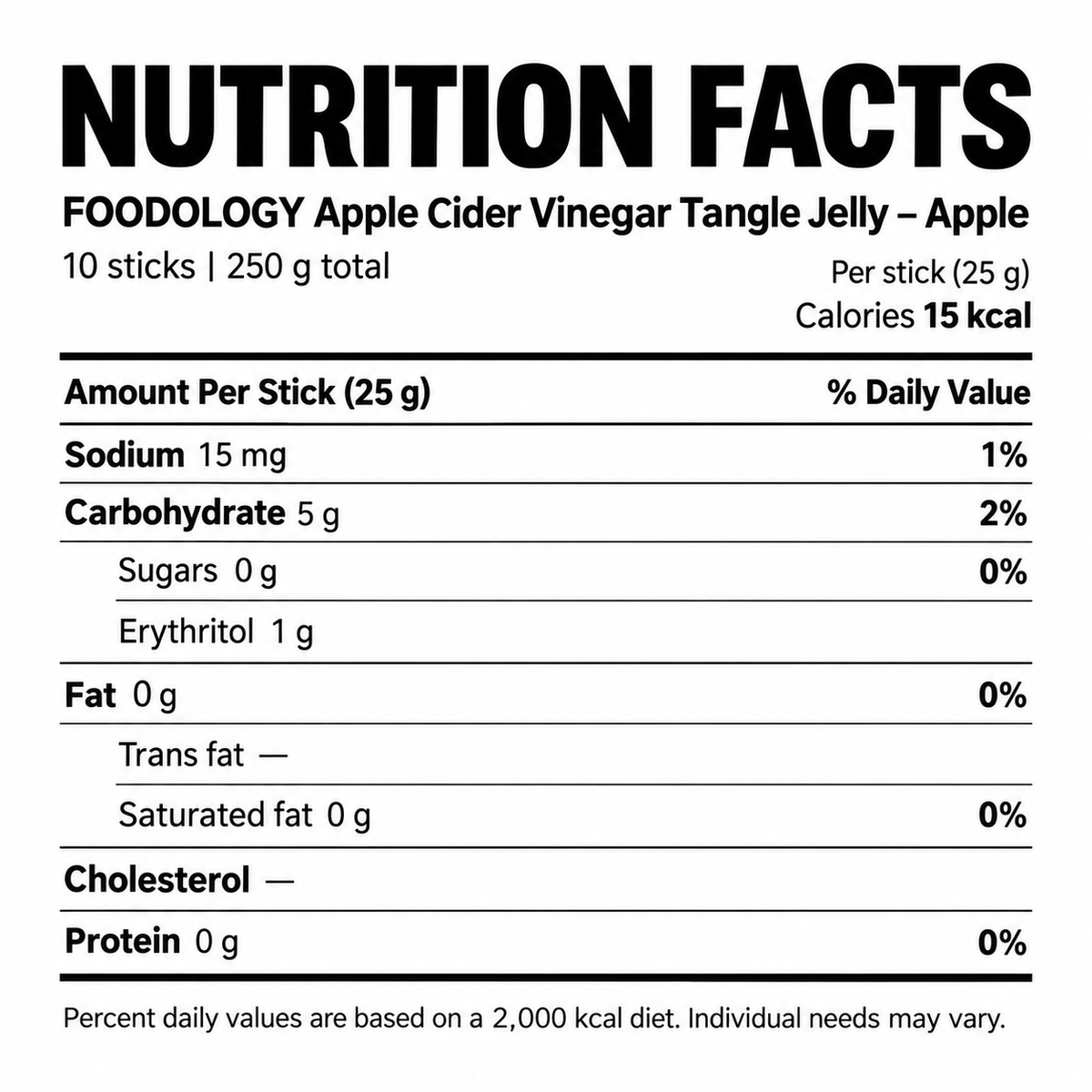 FOODOLOGY Apple Cider Vinegar Tangle Jelly – jabłkowa 250g (10 szt)
