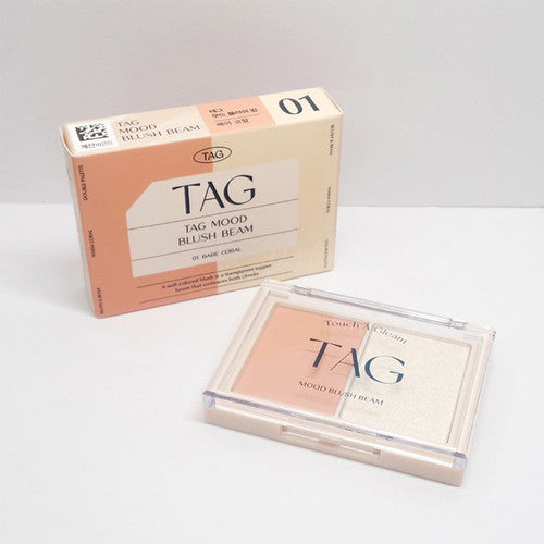 TAG Mood Blush Beam 01 Bare Coral I Róż + rozświetlacz w duecie dla efektu naturalnego glow