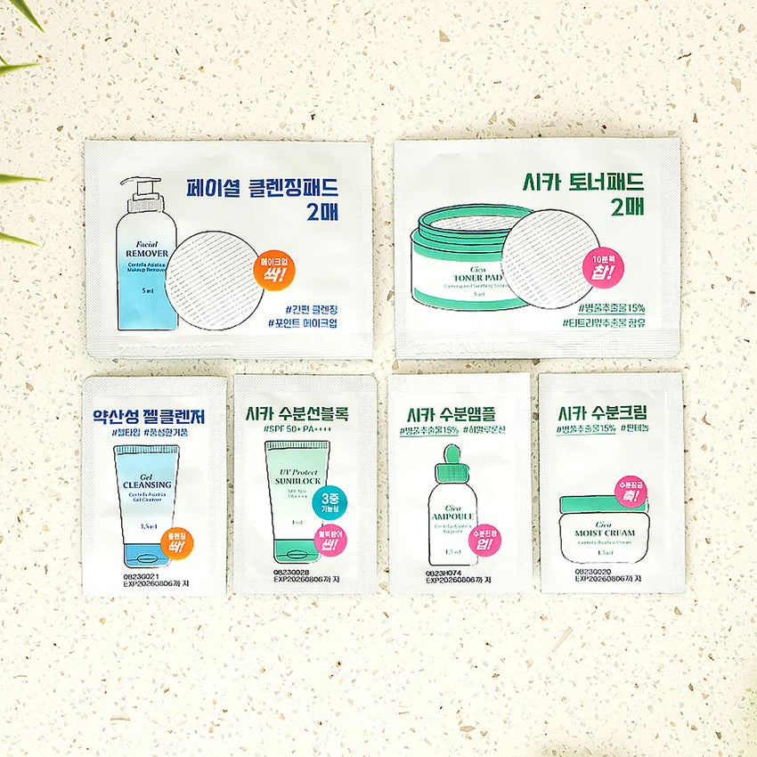 ASUA CICA Soothing Facial Travel Kit 6in1 I zestawie podróżnym