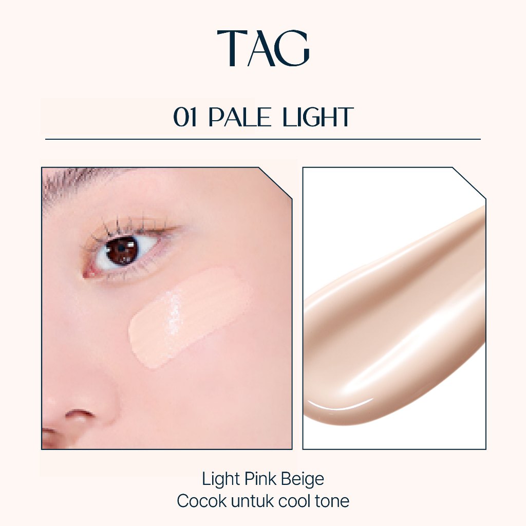 Tag Dewy Skin Cushion nr.01 Pale Light SPF50+ 15g I Rozświetlający Cushion z Efektem Glow