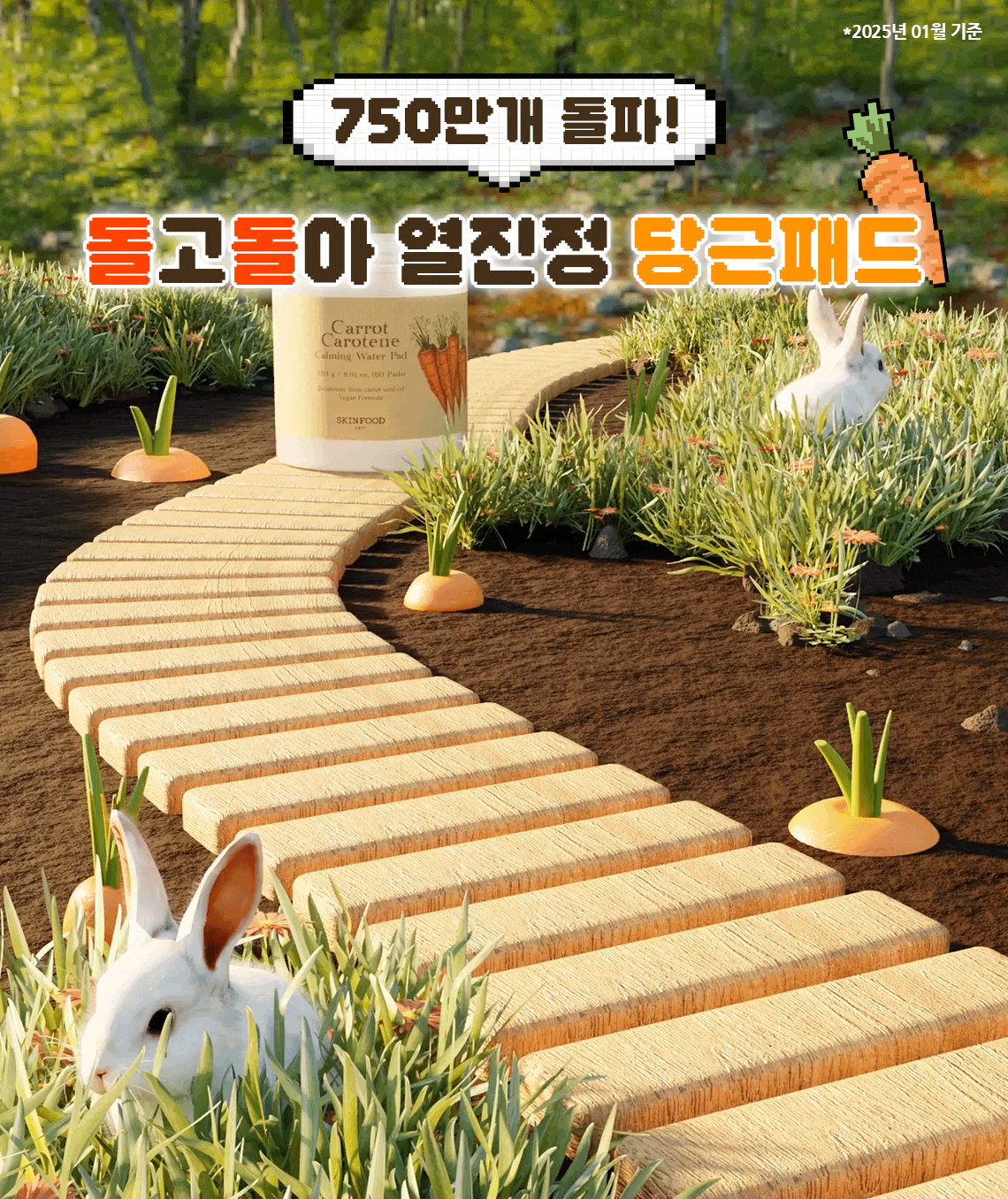 SKINFOOD Carrot Carotene Calming Water Pad (60szt) I Kojące płatki tonizujące BESTSELLER
