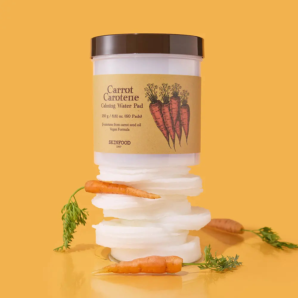 SKINFOOD Carrot Carotene Calming Water Pad (60szt) I Kojące płatki tonizujące BESTSELLER